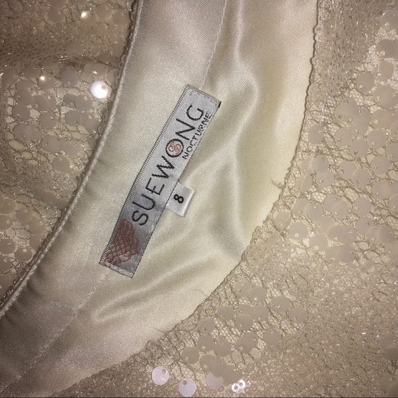 Sue Wong Cream Mini Dress with Intricate Detailing - Picture 6 of 6